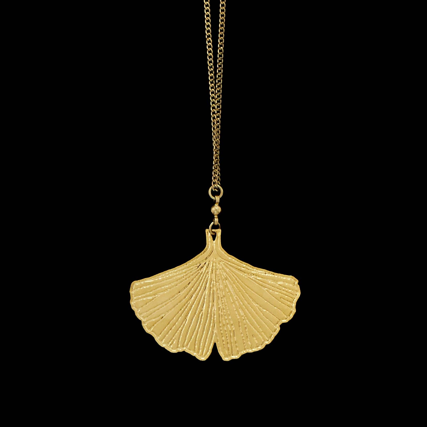 GINKGO necklace with gold finish